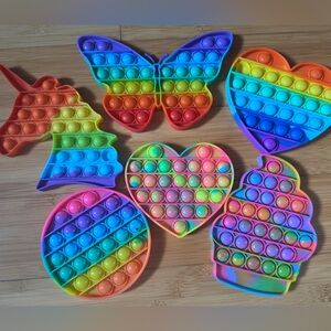 🌈 3/$15 Colorful Rainbow Pop It Fidget Toy Collection